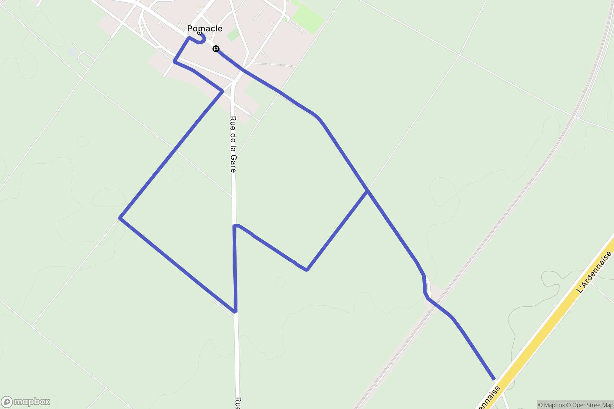 Pomacle : carte du parcours de randonnée - France