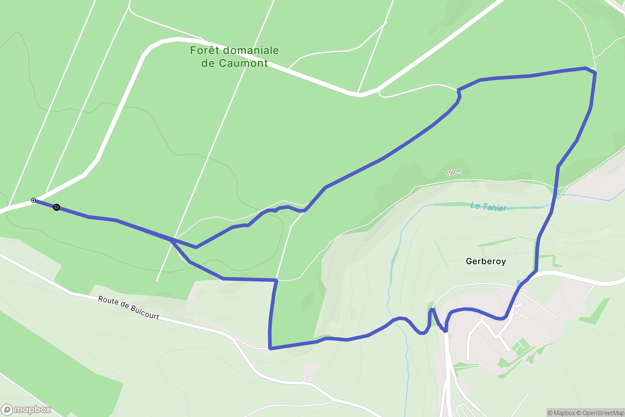 Gerberoy : carte du parcours de randonnée - France