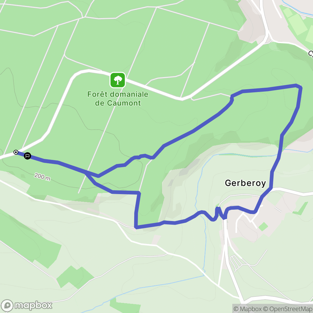 Gerberoy : carte du parcours de randonnée - France