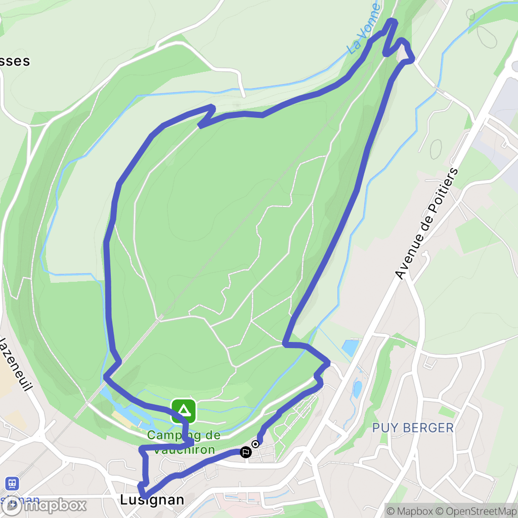 Lusignan : carte du parcours de randonnée - France