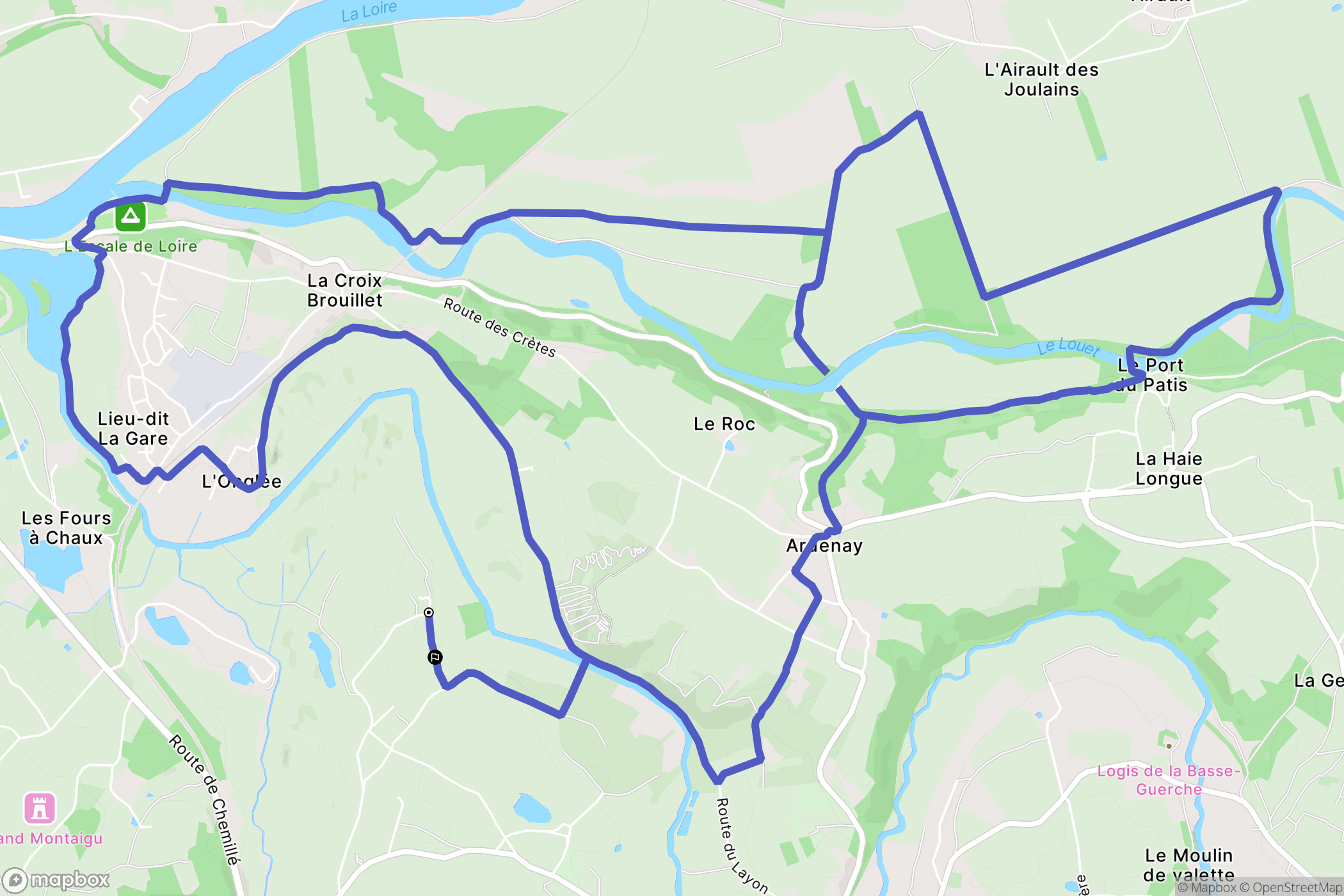 Chaudefonds-sur-Layon : carte du parcours de randonnée - France