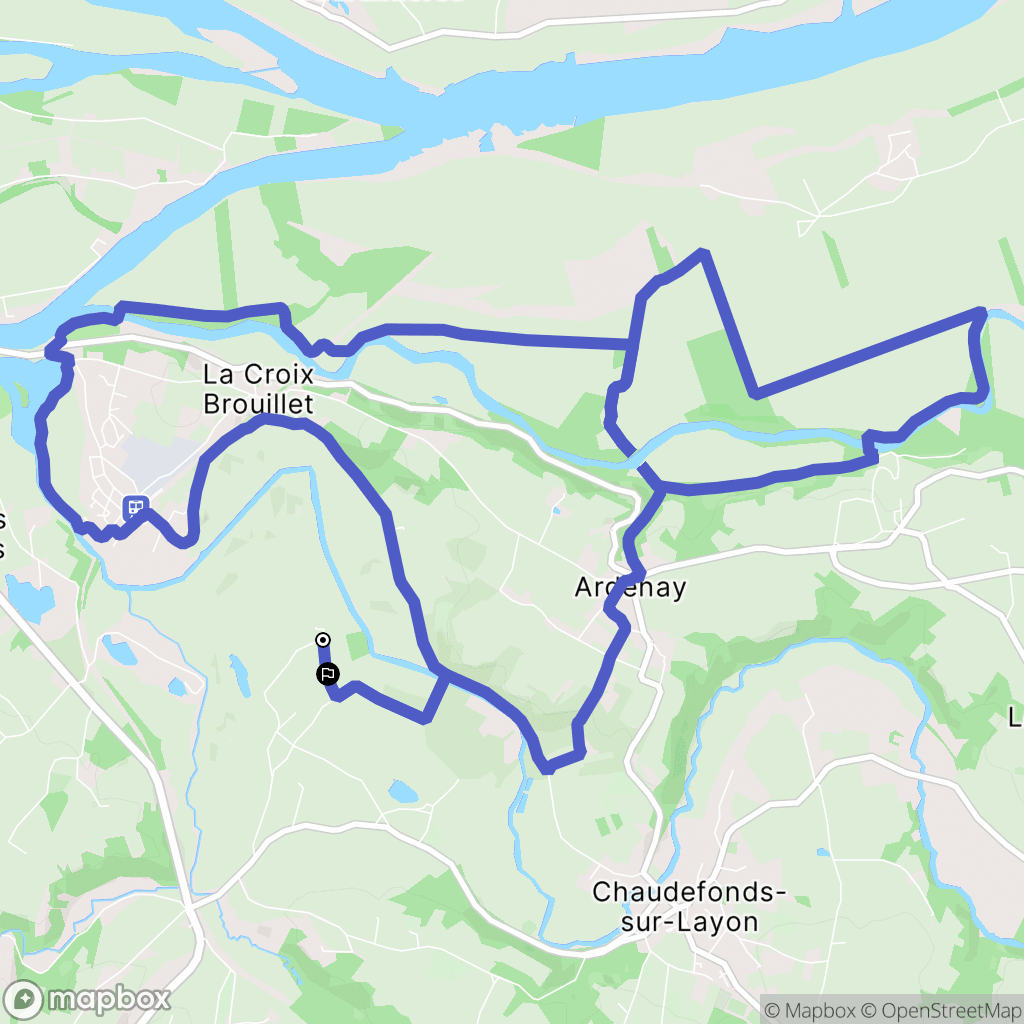 Chaudefonds-sur-Layon : carte du parcours de randonnée - France