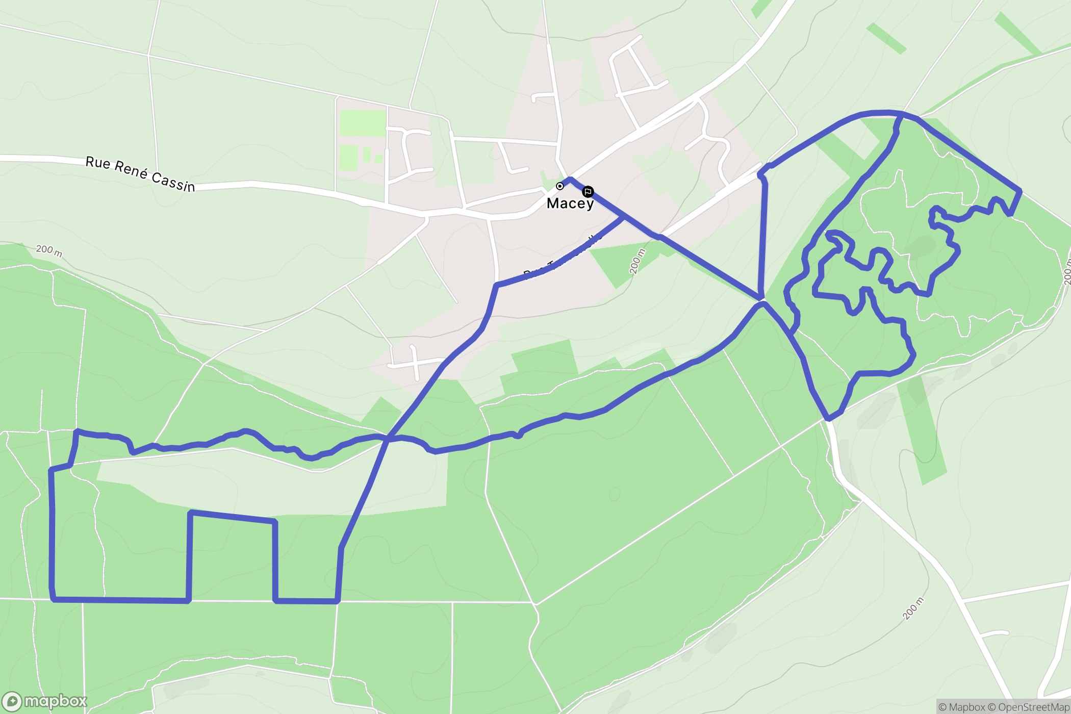 Macey : carte du parcours de randonnée - France