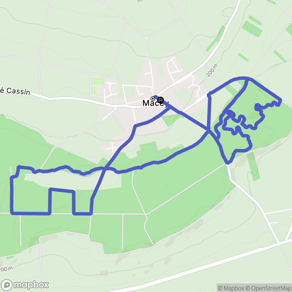 Macey : carte du parcours de randonnée - France