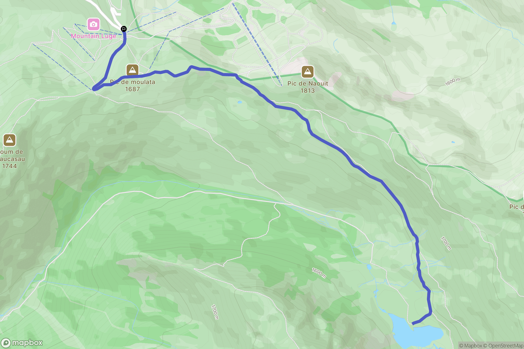 Beaucens : carte du parcours de randonnée - France