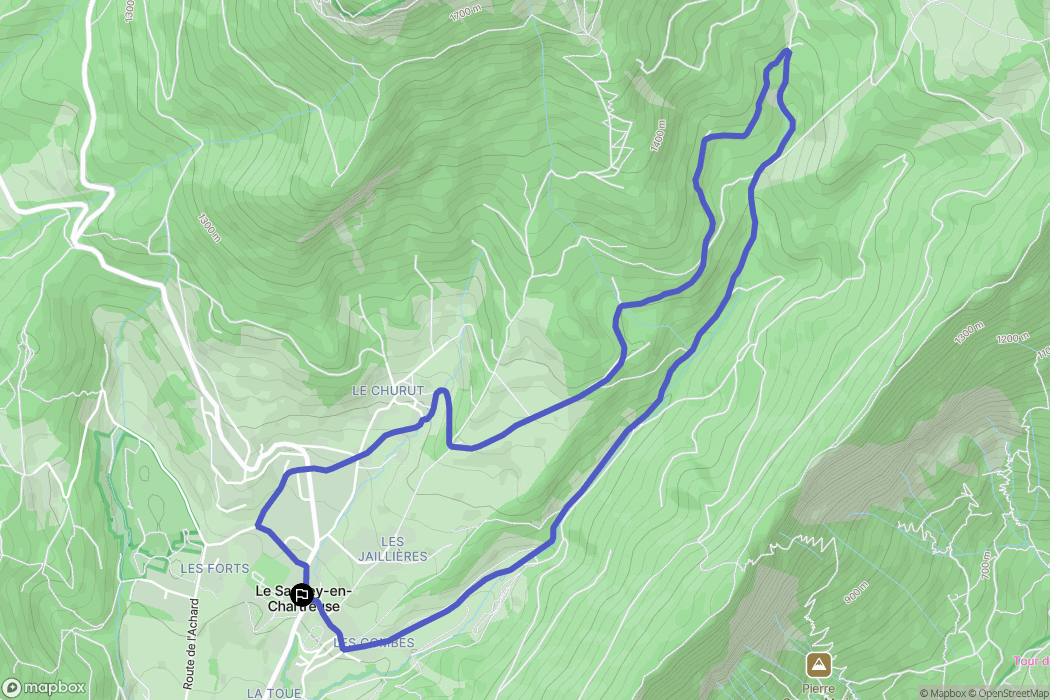 Le Sappey-en-Chartreuse : carte du parcours de randonnée - France
