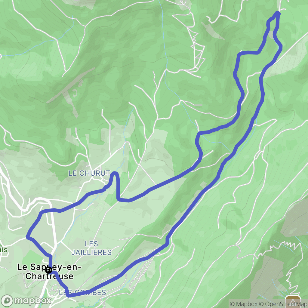 Le Sappey-en-Chartreuse : carte du parcours de randonnée - France