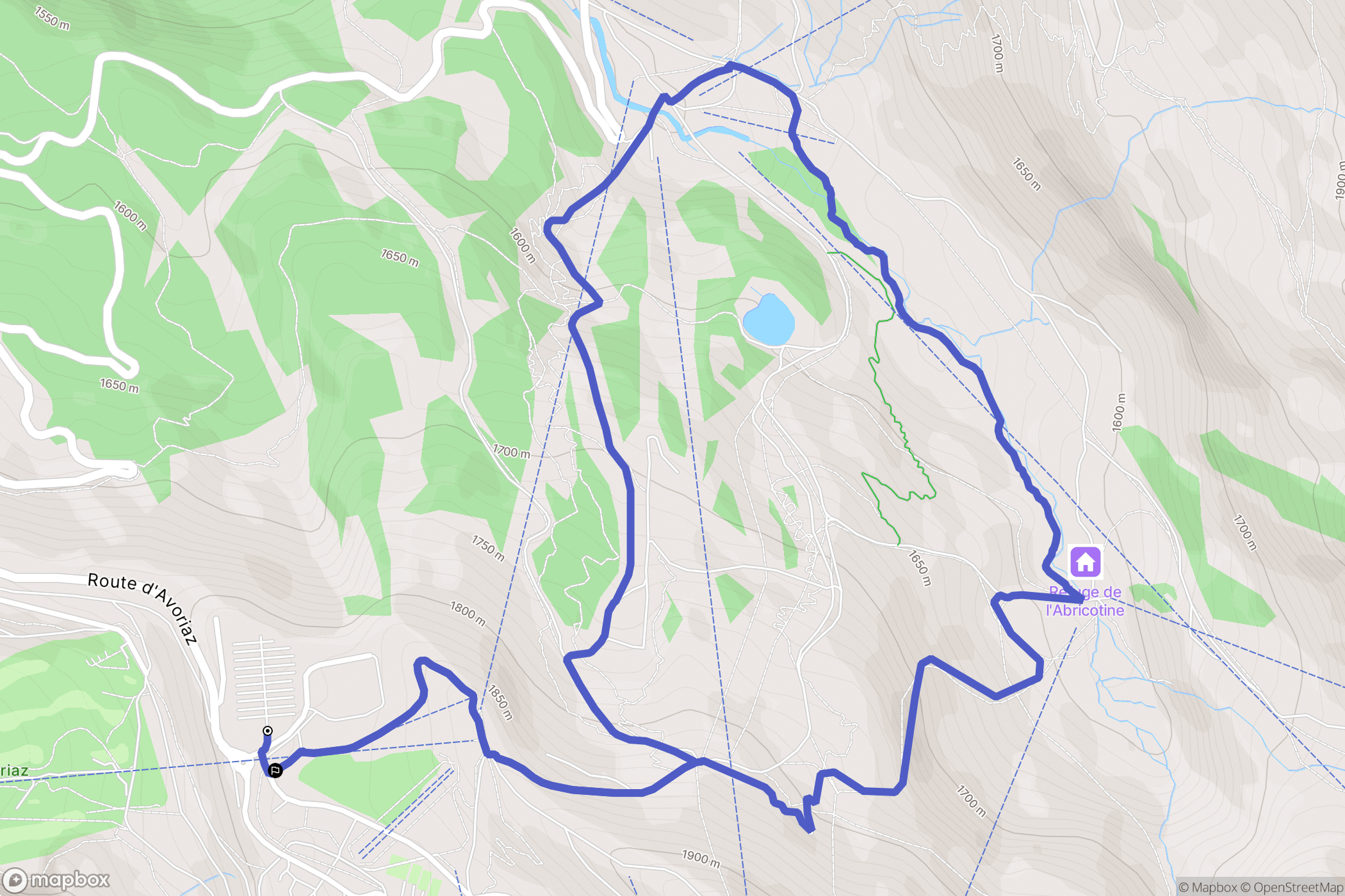 Morzine : carte du parcours de randonnée - France