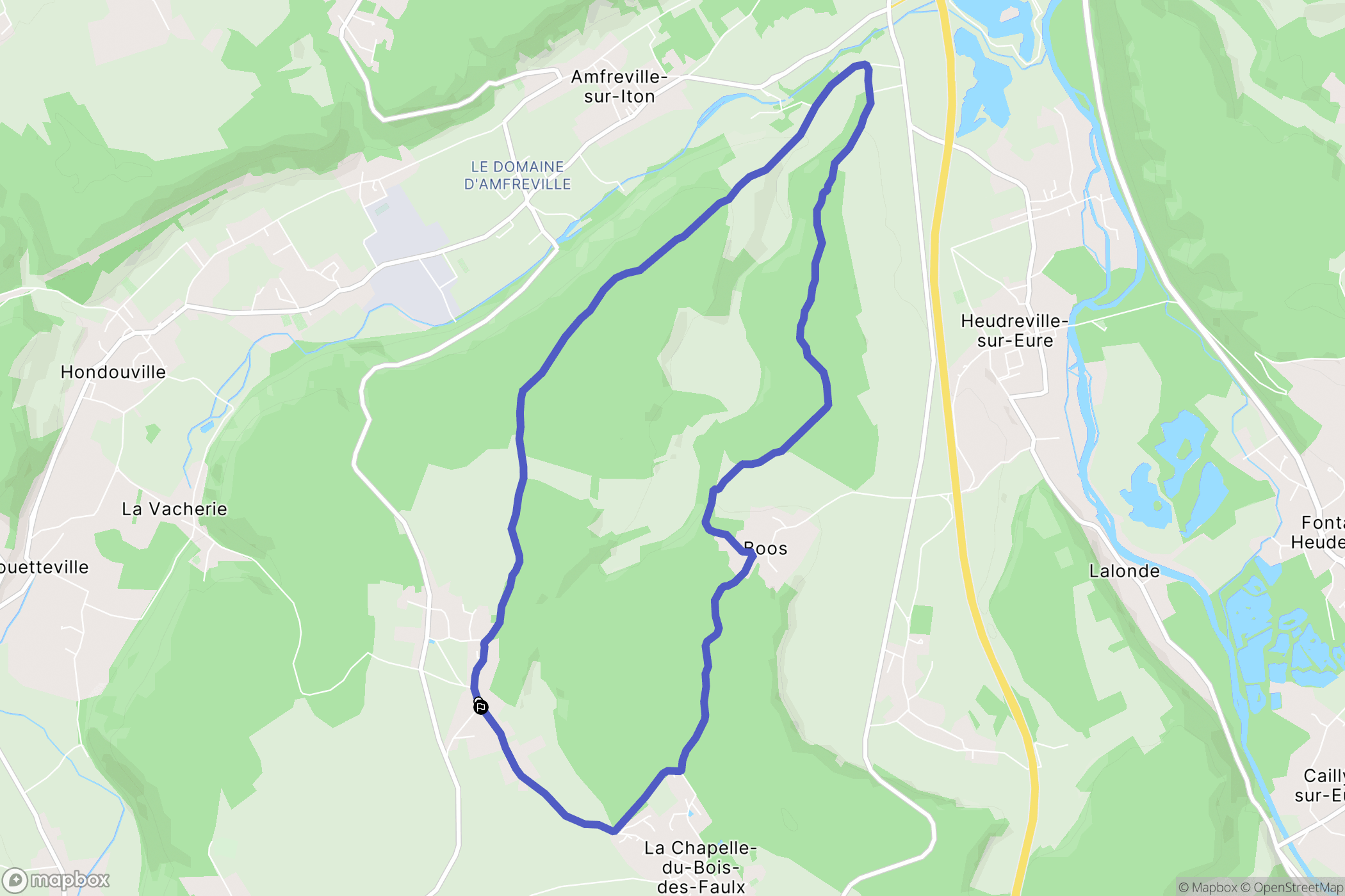 La Vacherie : carte du parcours de randonnée - France