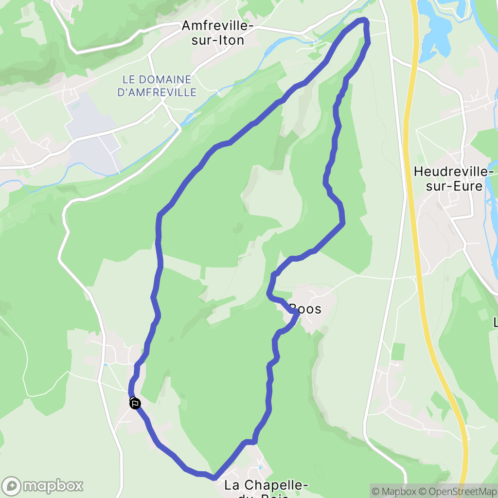La Vacherie : carte du parcours de randonnée - France