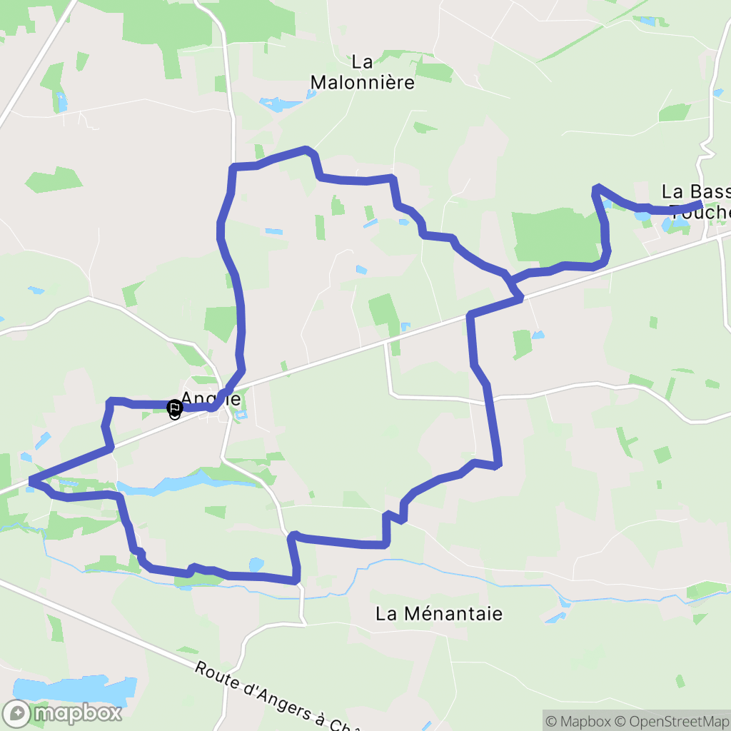 Angrie : carte du parcours de randonnée - France