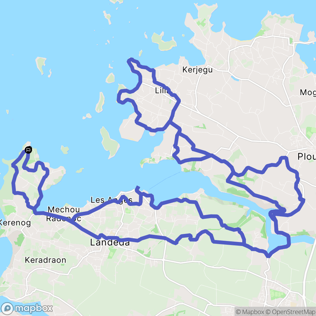 Landéda : carte du parcours de randonnée - France