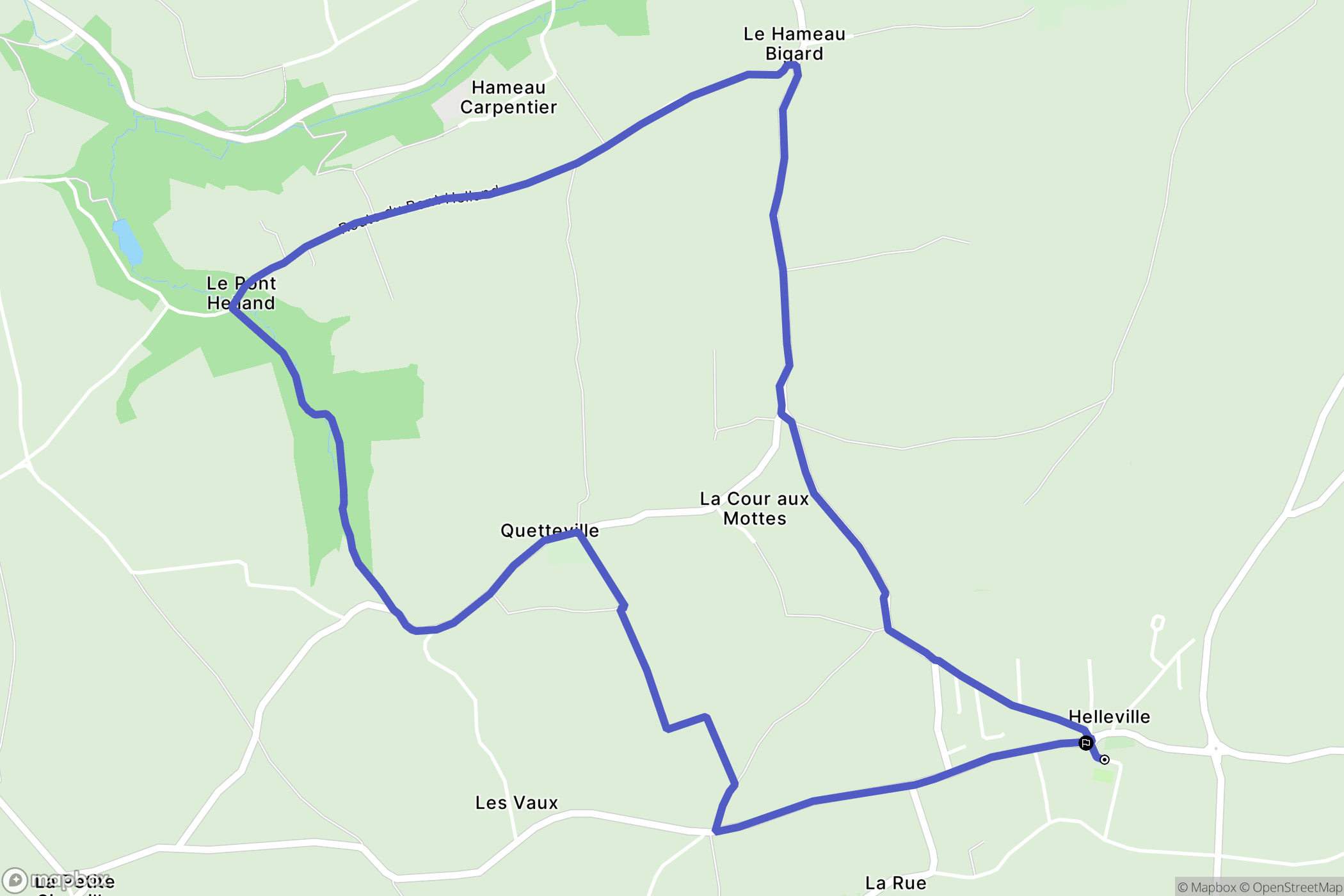 Helleville : carte du parcours de randonnée - France