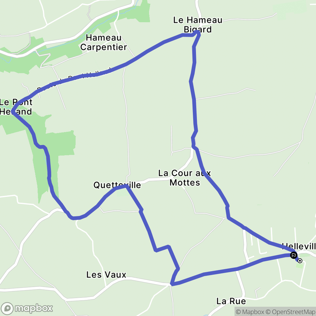 Helleville : carte du parcours de randonnée - France