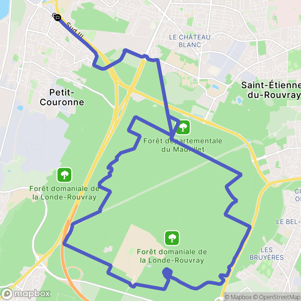 Petit-Couronne : carte du parcours de randonnée - France