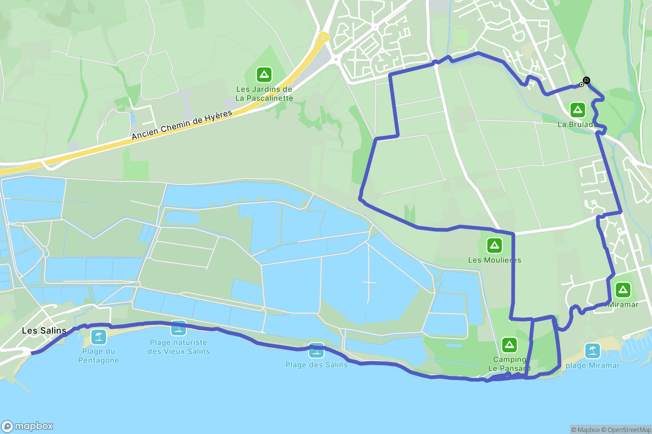 La Londe-les-Maures : carte du parcours de randonnée - France