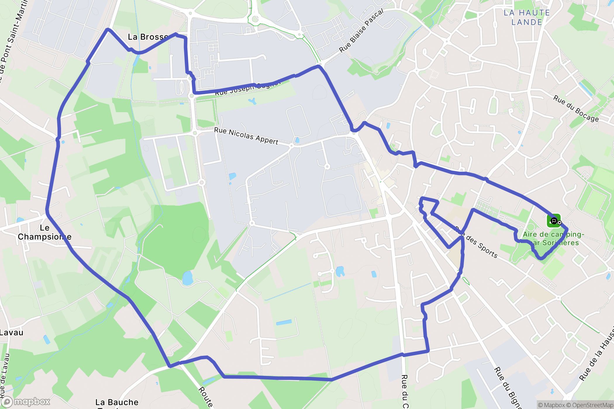 Les Sorinières : carte du parcours de randonnée - France