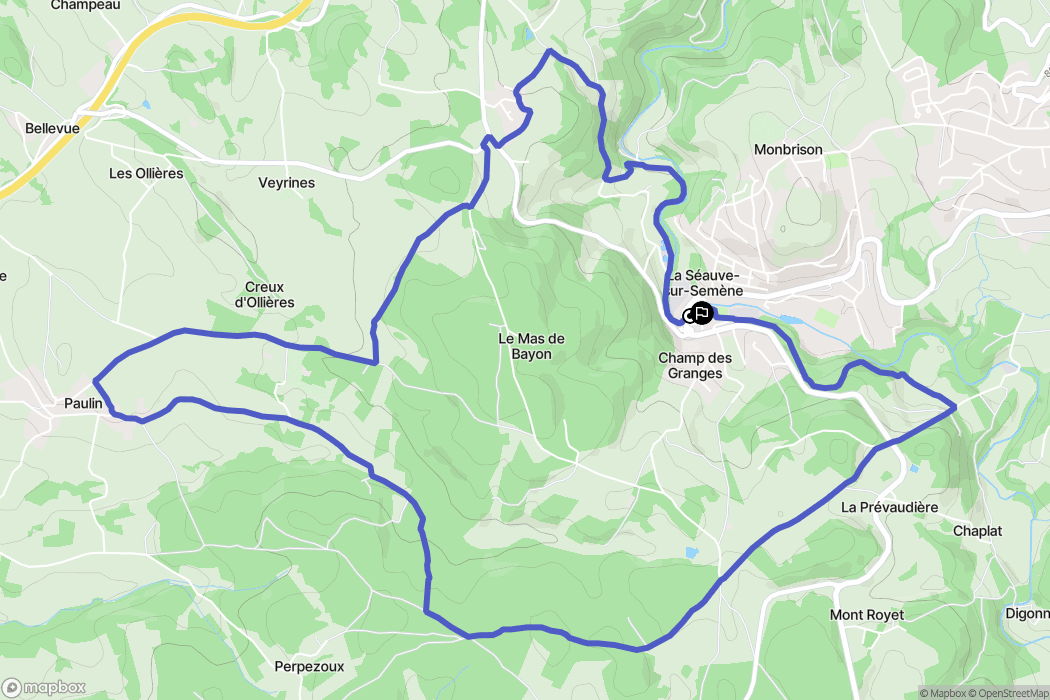 La Séauve-sur-Semène : carte du parcours de randonnée - France