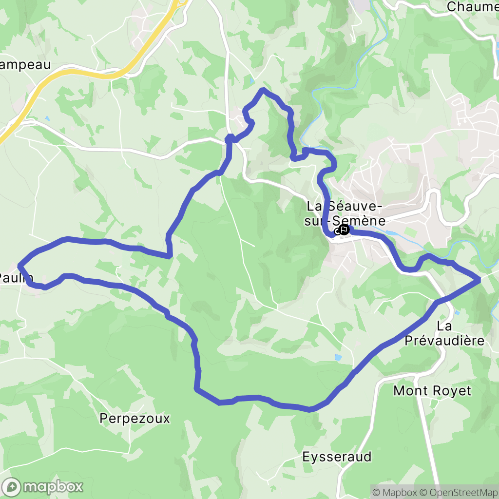 La Séauve-sur-Semène : carte du parcours de randonnée - France