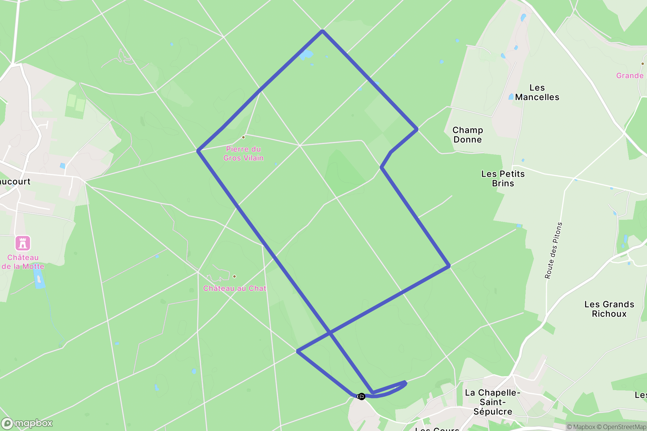 La Chapelle-Saint-Sépulcre : carte du parcours de randonnée - France