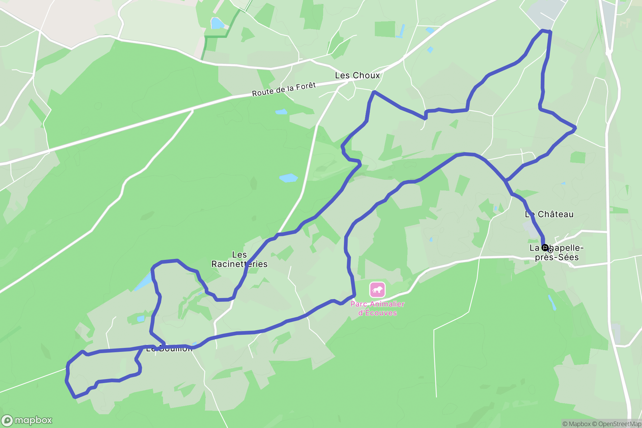 La Chapelle-près-Sées : carte du parcours de randonnée - France