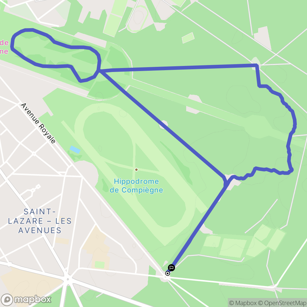 Compiègne : carte du parcours de randonnée - France