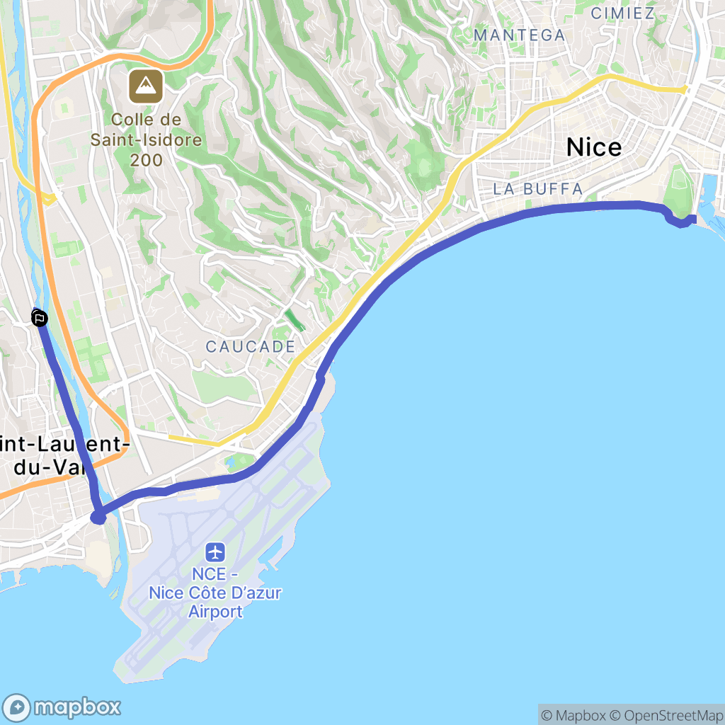 Saint-Laurent-du-Var : carte du parcours de randonnée - France