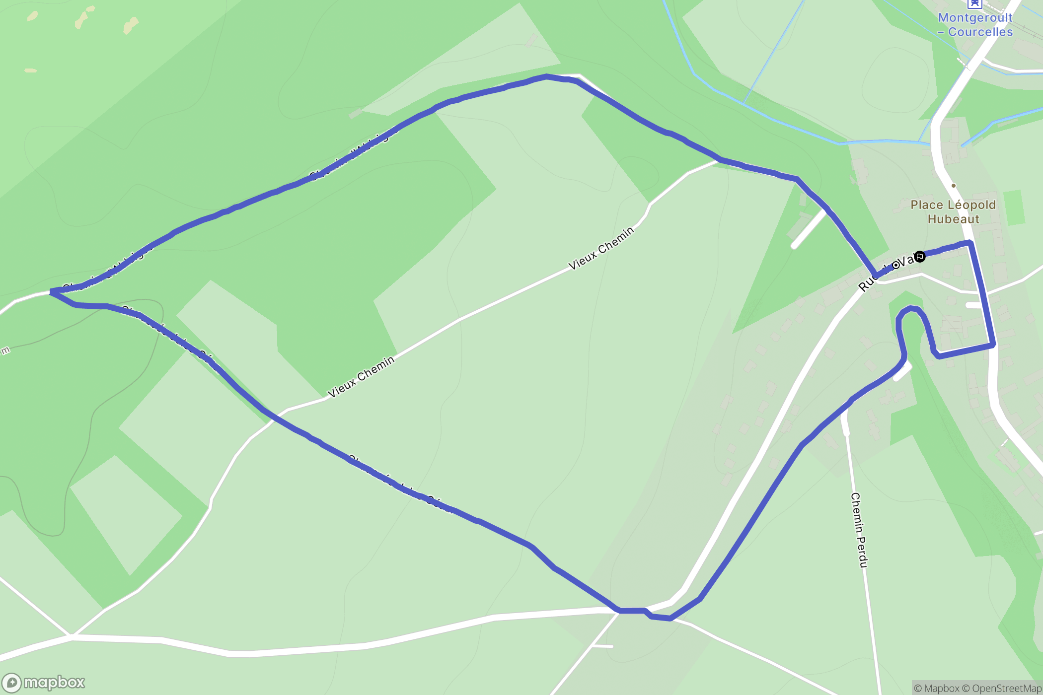 Courcelles-sur-Viosne : carte du parcours de randonnée - France