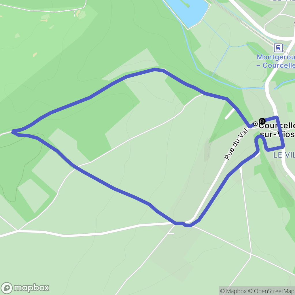 Courcelles-sur-Viosne : carte du parcours de randonnée - France