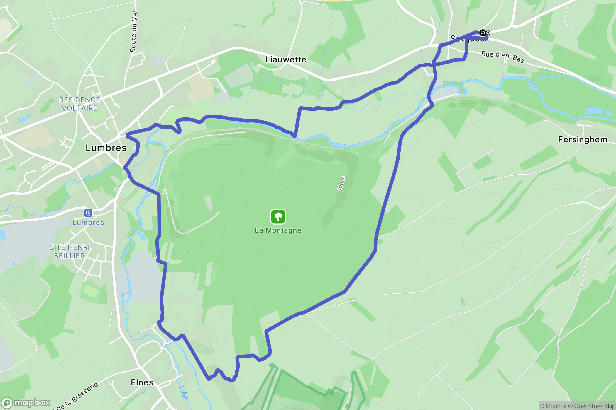 Setques : carte du parcours de randonnée - France