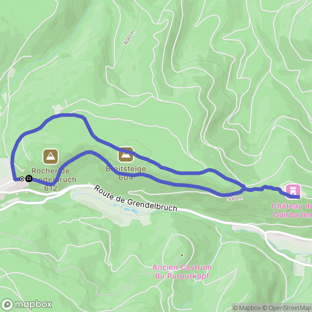 Grendelbruch : carte du parcours de randonnée - France
