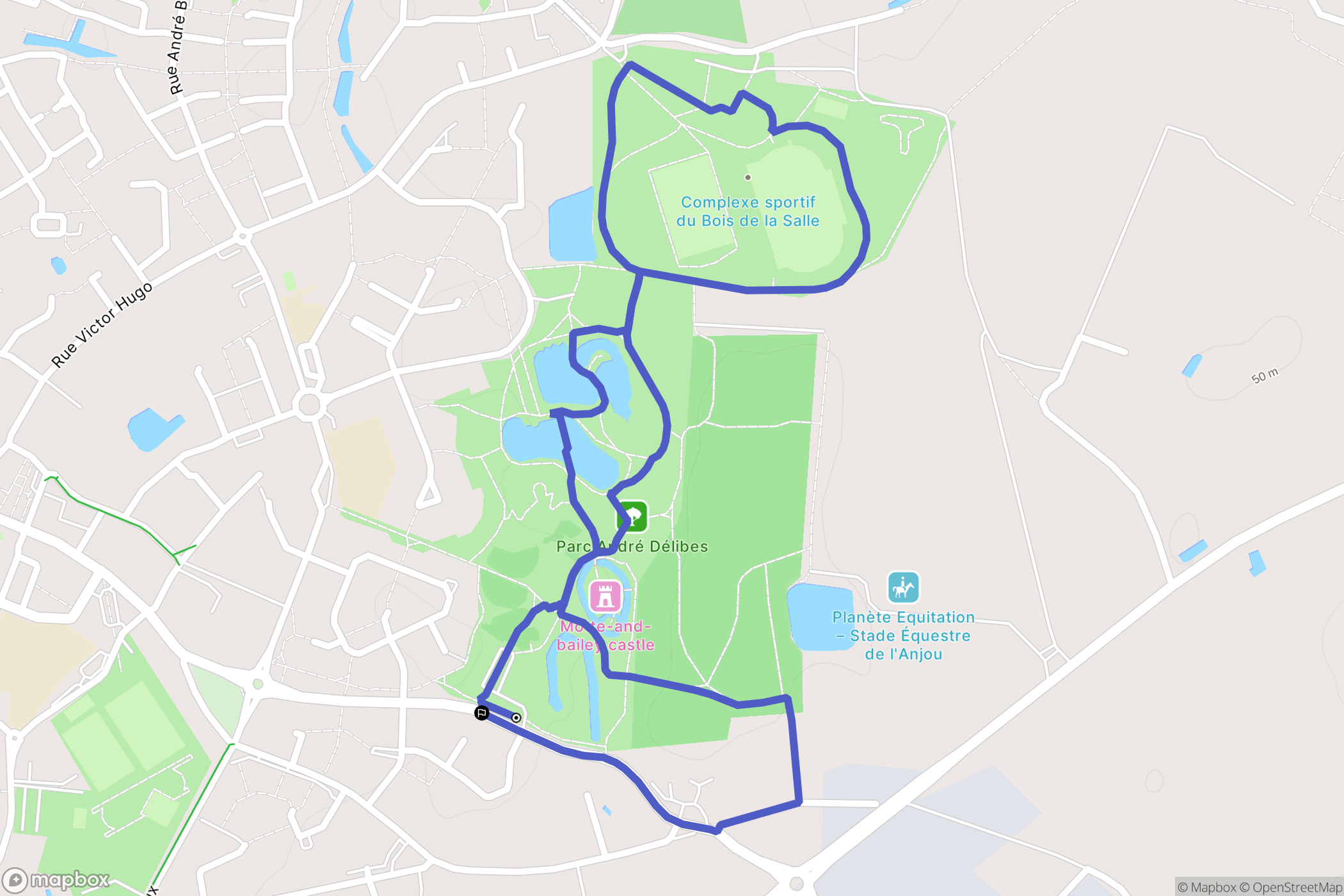 Verrières-en-Anjou : carte du parcours de randonnée - France