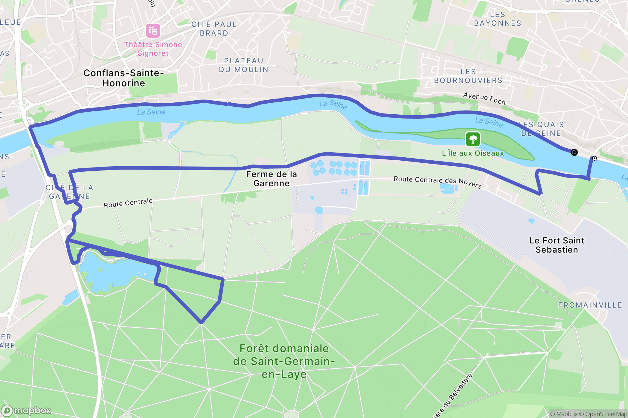 Herblay-sur-Seine : carte du parcours de randonnée - France