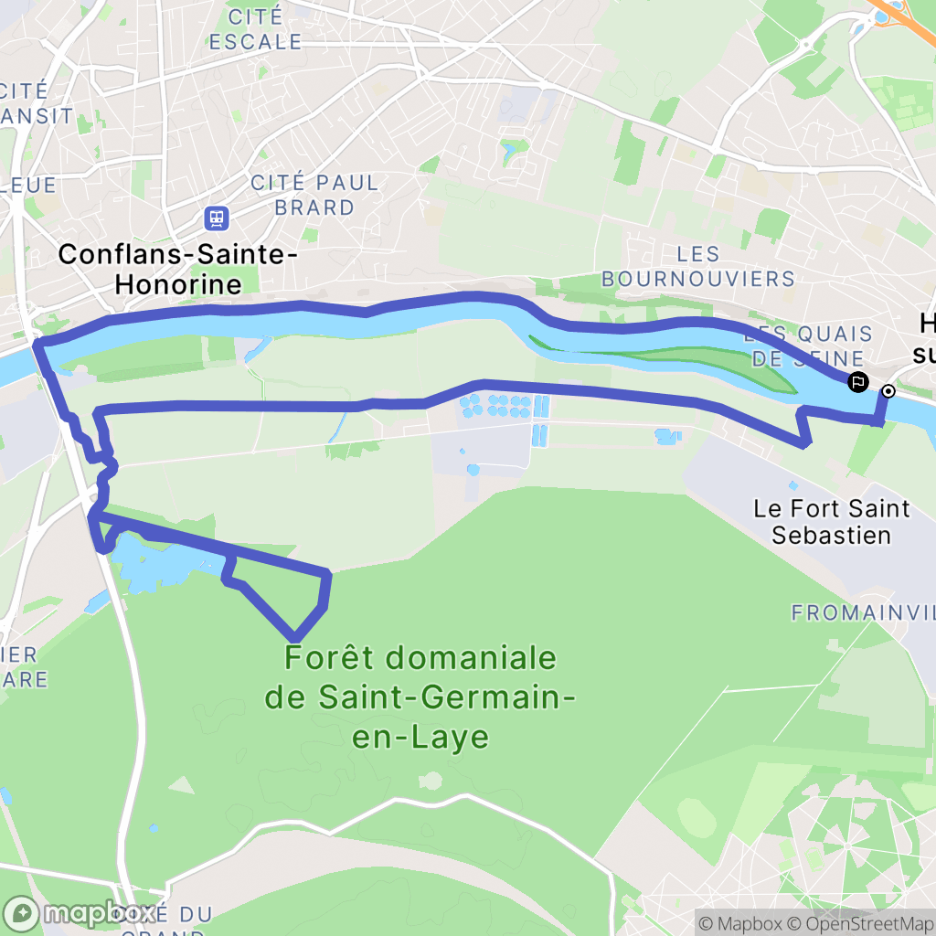 Herblay-sur-Seine : carte du parcours de randonnée - France