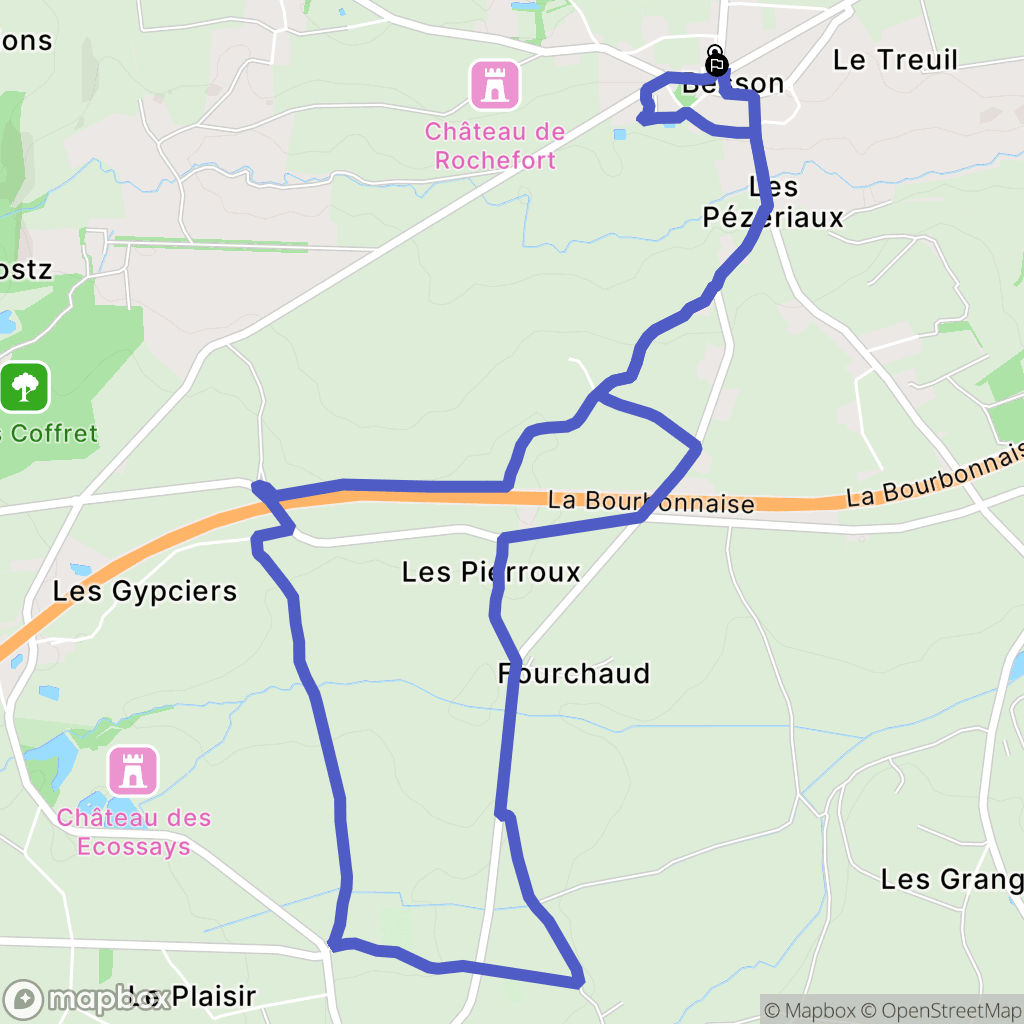 Besson : carte du parcours de randonnée - France