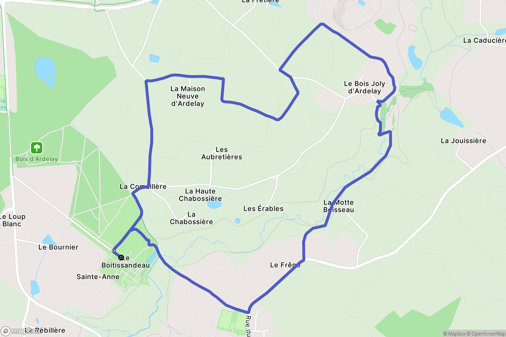 Les Herbiers : carte du parcours de randonnée - France