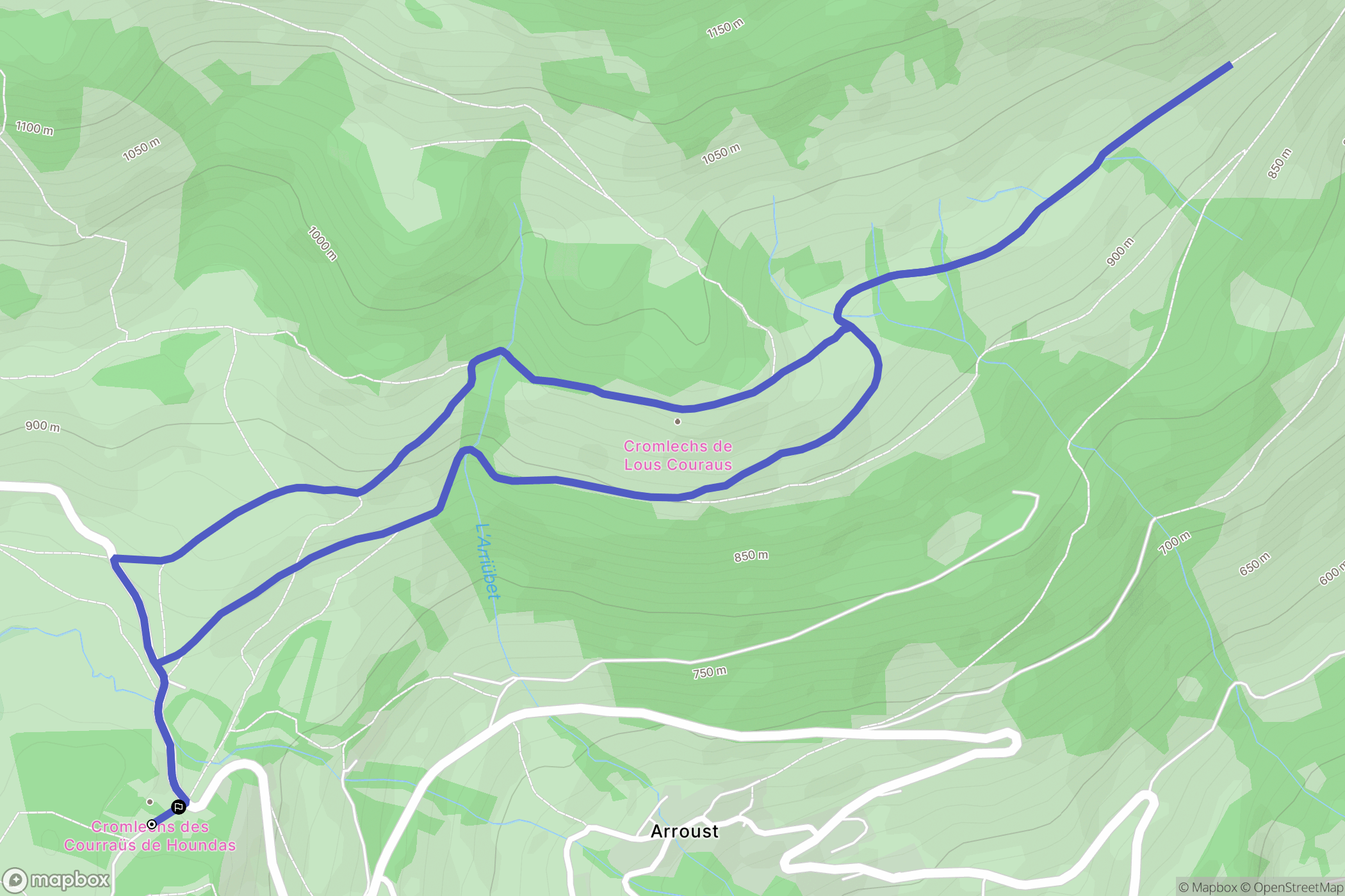 Bilhères : carte du parcours de randonnée - France