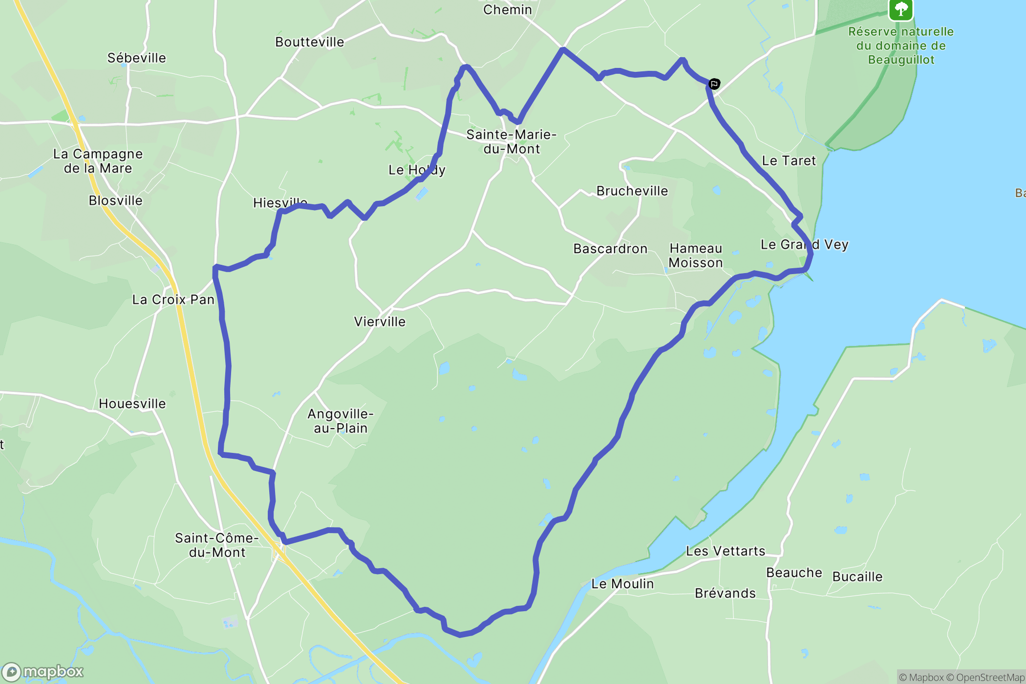 Sainte-Marie-du-Mont : carte du parcours de randonnée - France