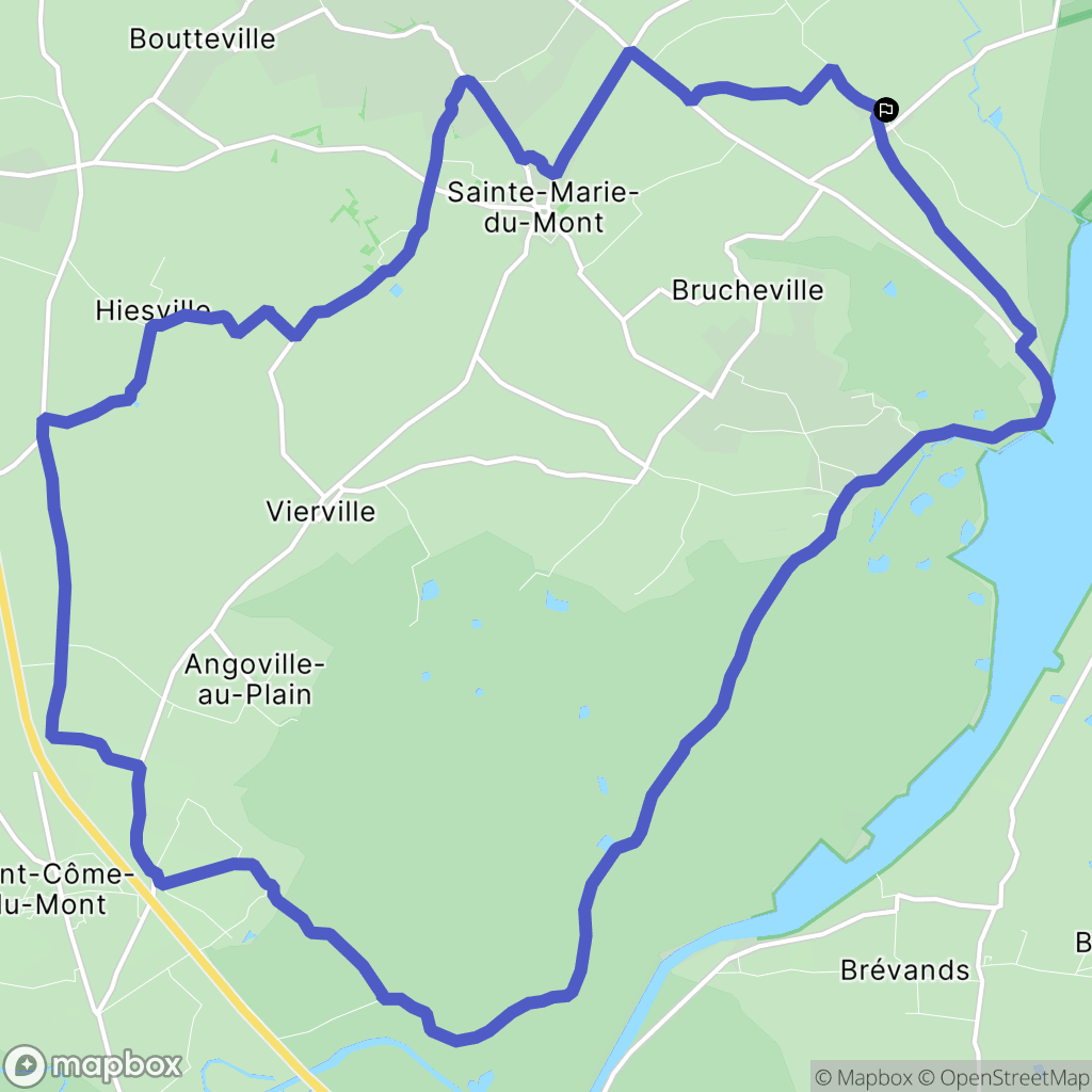 Sainte-Marie-du-Mont : carte du parcours de randonnée - France