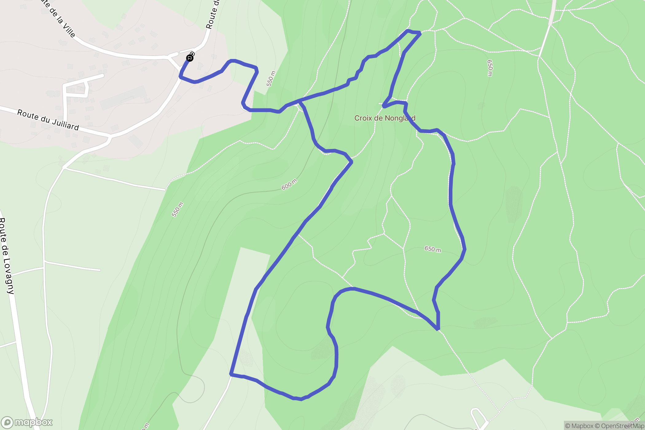 Nonglard : carte du parcours de randonnée - France