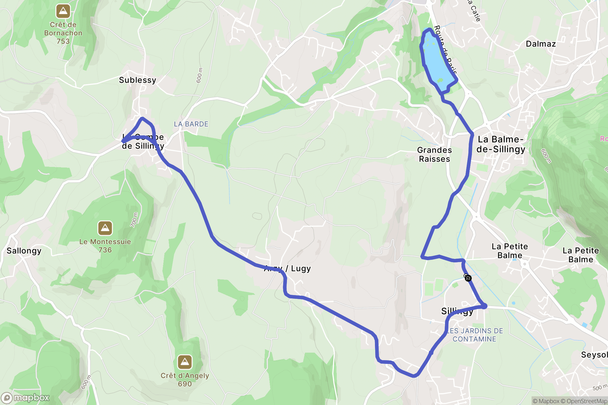 Sillingy : carte du parcours de randonnée - France