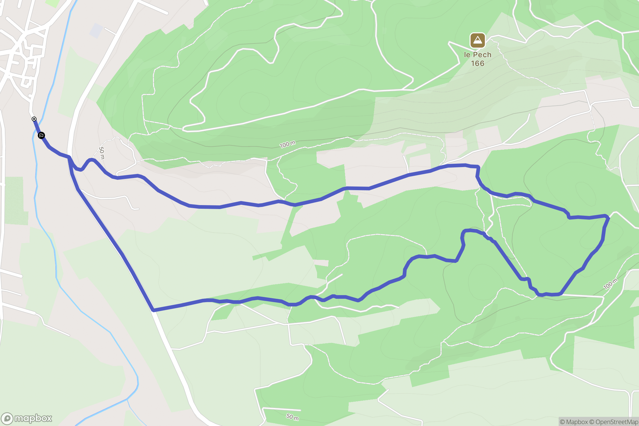 Ornaisons : carte du parcours de randonnée - France