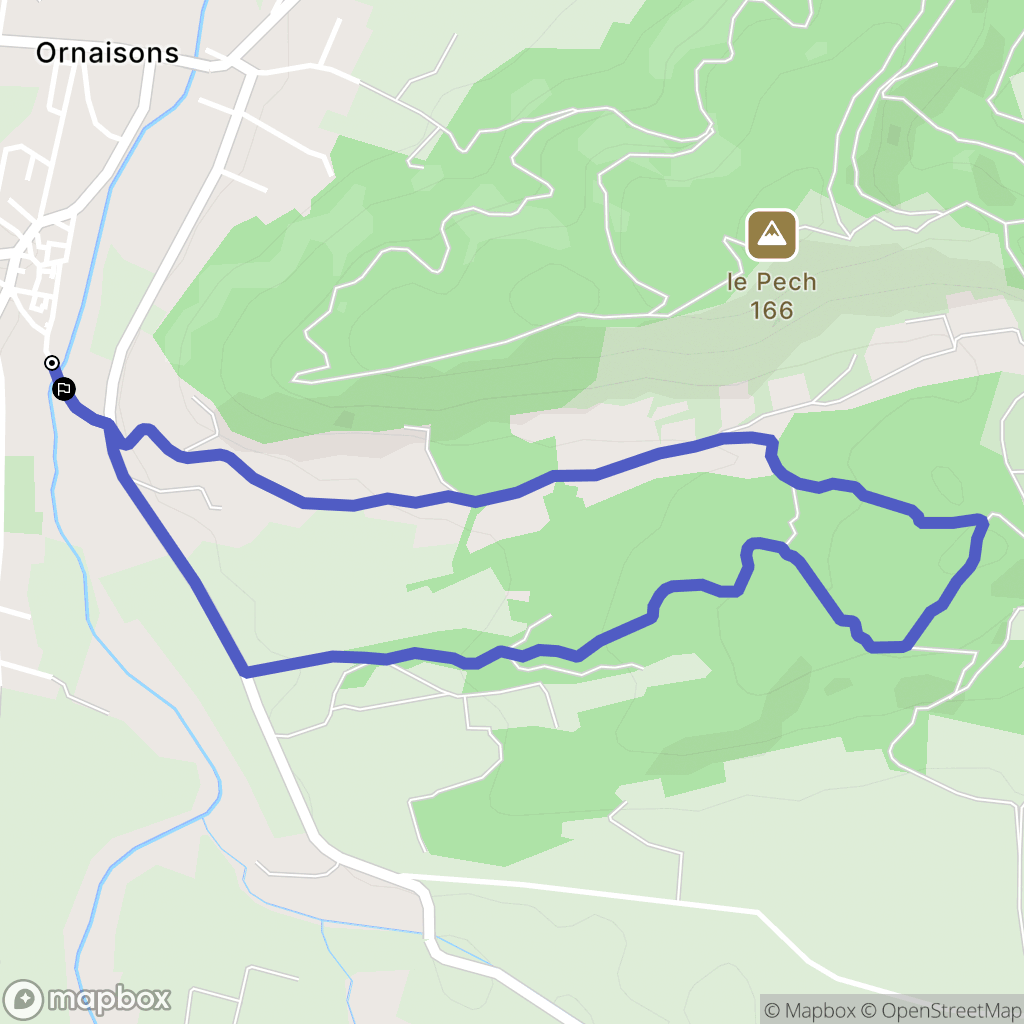 Ornaisons : carte du parcours de randonnée - France