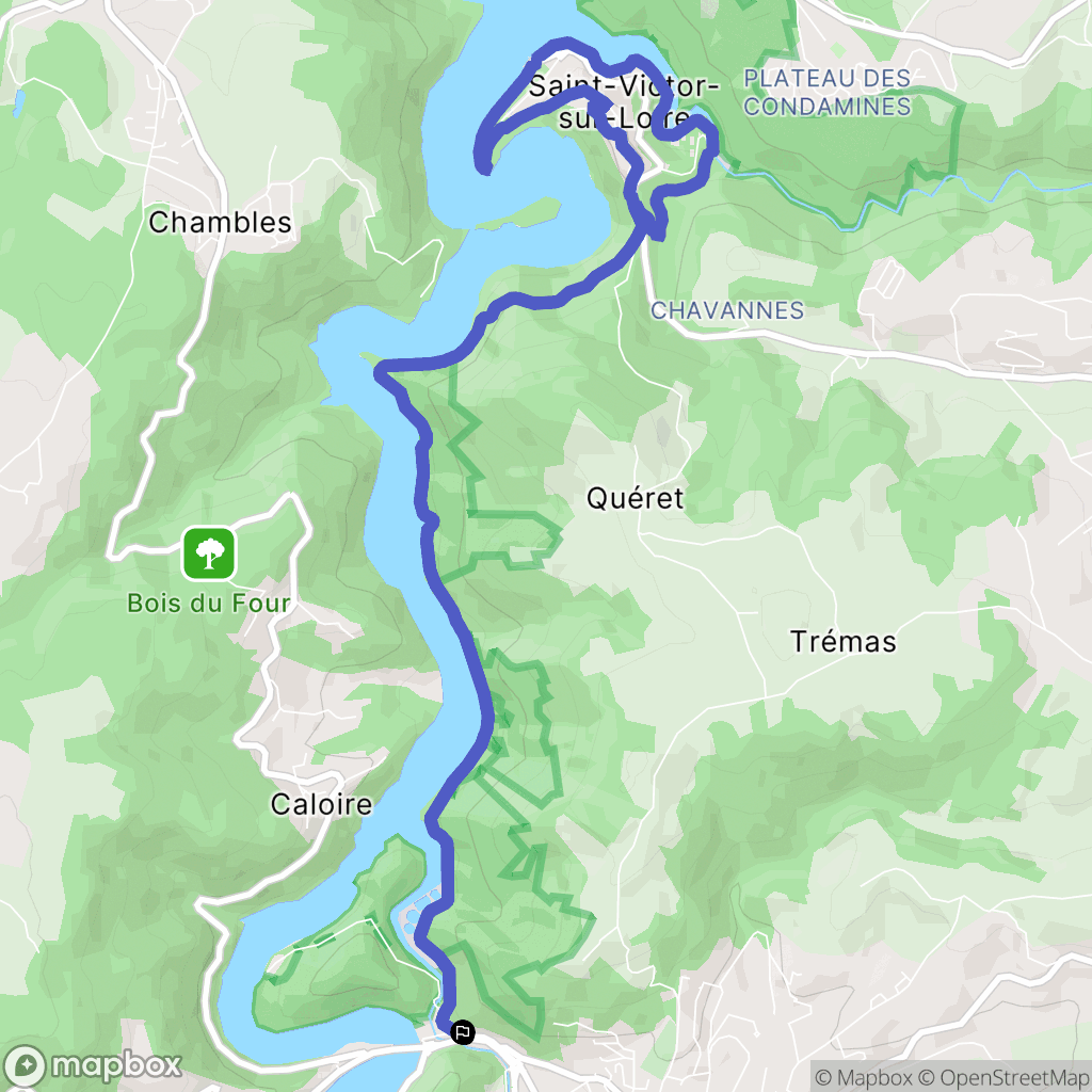 Unieux : carte du parcours de randonnée - France