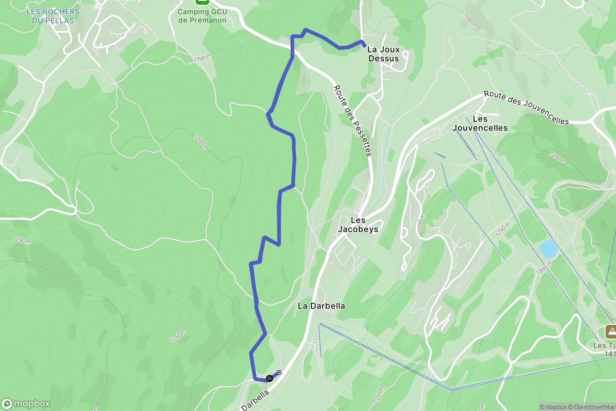 Prémanon : carte du parcours de randonnée - France