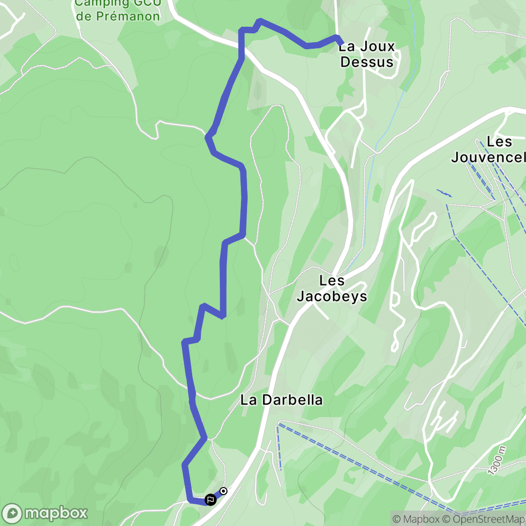 Prémanon : carte du parcours de randonnée - France