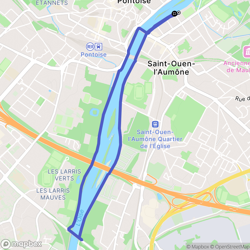 Saint-Ouen-l'Aumône : carte du parcours de randonnée - France