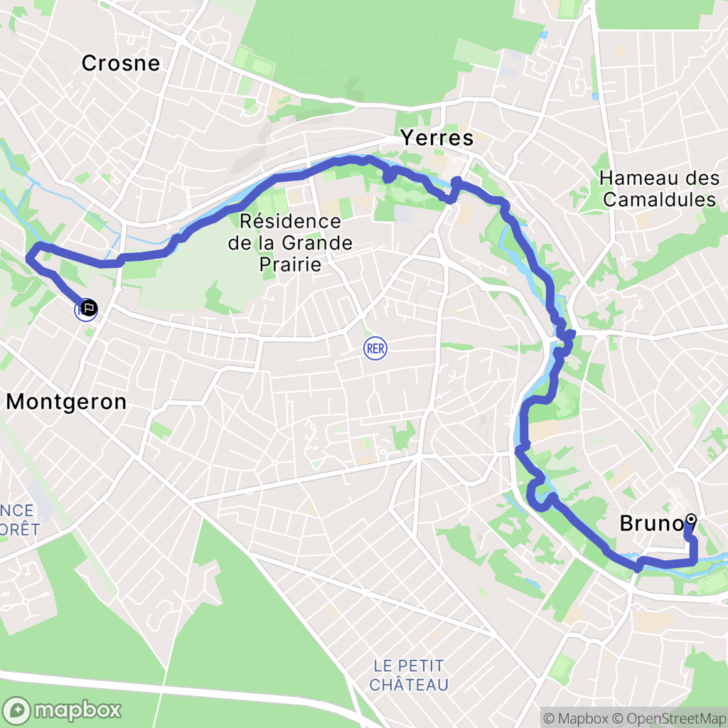 Brunoy : carte du parcours de randonnée - France