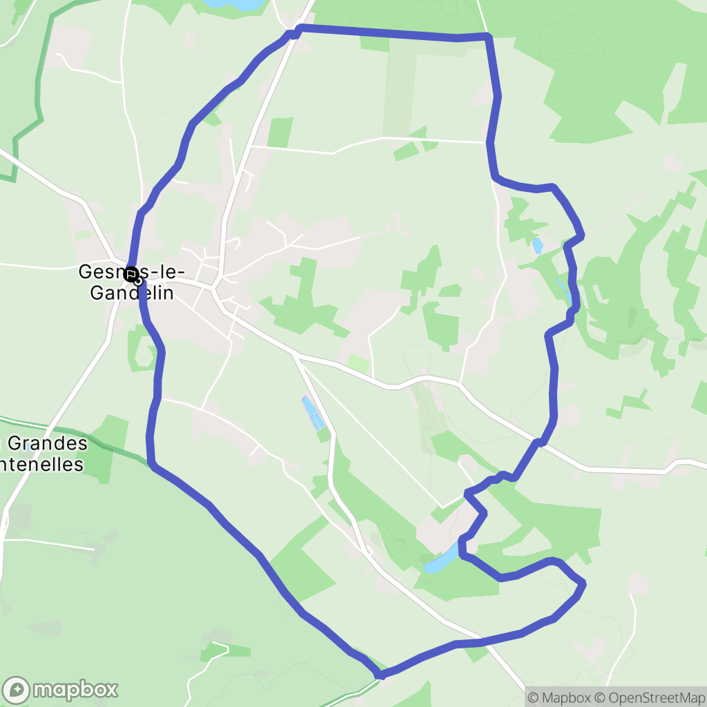 Gesnes-le-Gandelin : carte du parcours de randonnée - France