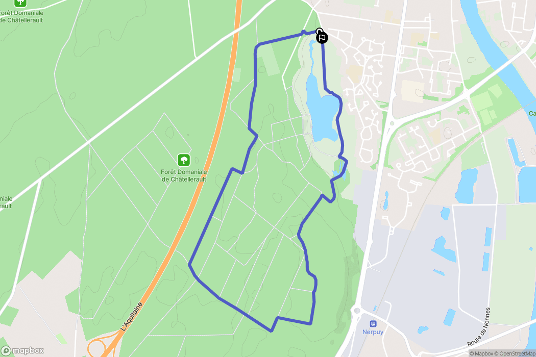 Châtellerault : carte du parcours de randonnée - France